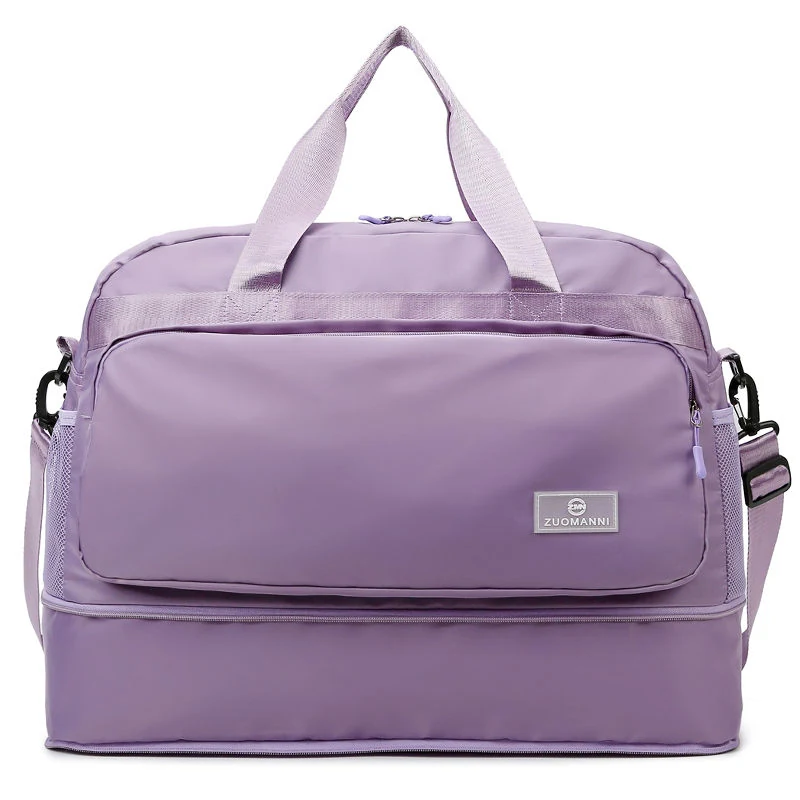 Expandable Polyester Travel Duffel with Luggage Sleeve Purple color SKU reference