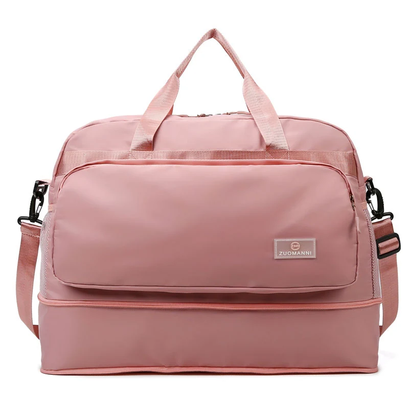 Expandable Polyester Travel Duffel with Luggage Sleeve Pink · style 1 color SKU reference