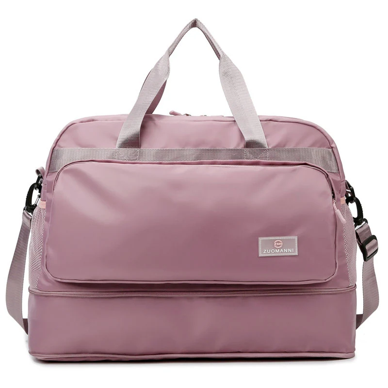 Expandable Polyester Travel Duffel with Luggage Sleeve Pink · style 2 color SKU reference