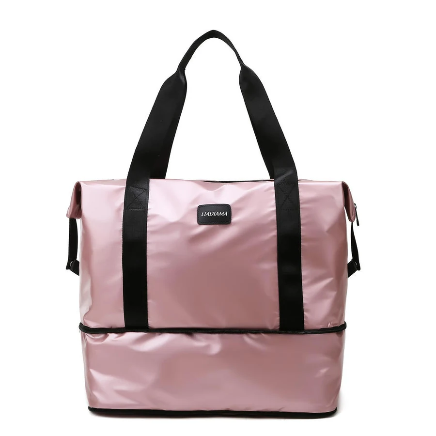 Pearlescent Expandable Weekender Tote with Wet/Dry Storage Pink color SKU reference