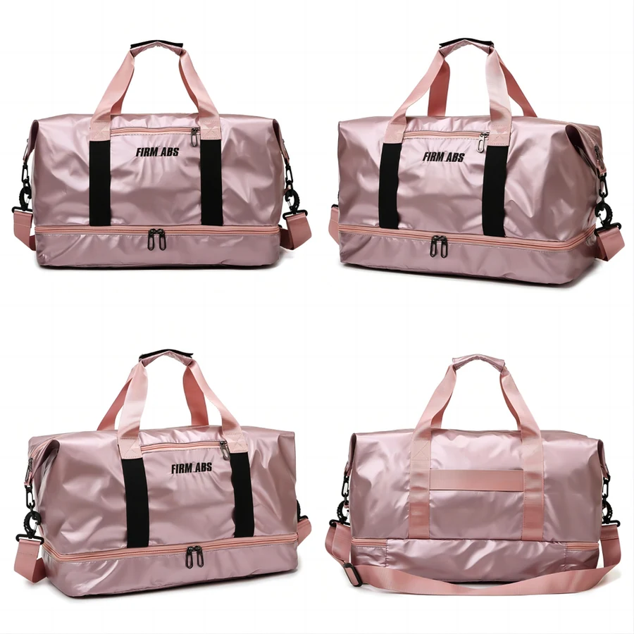 PU Gym & Travel Duffel with Yoga Mat Carrier Pink color SKU reference