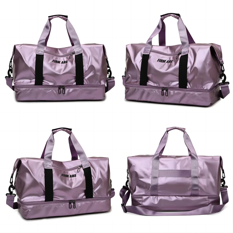 PU Gym & Travel Duffel with Yoga Mat Carrier Purple color SKU reference