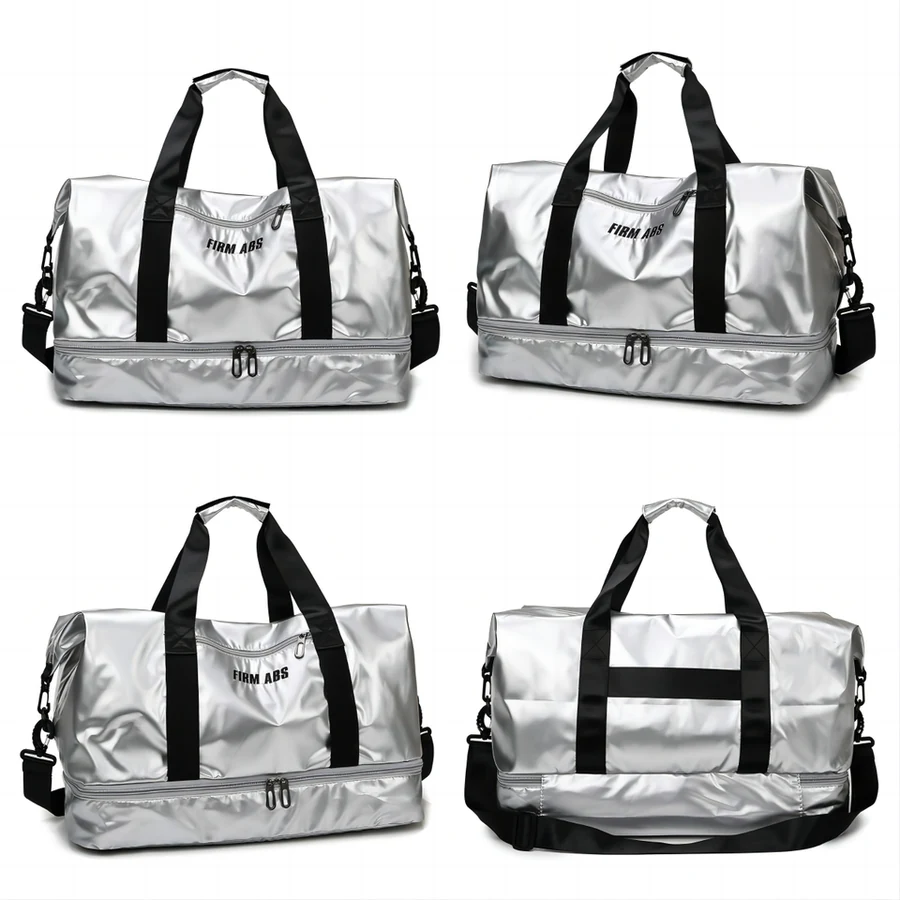 PU Gym & Travel Duffel with Yoga Mat Carrier White color SKU reference