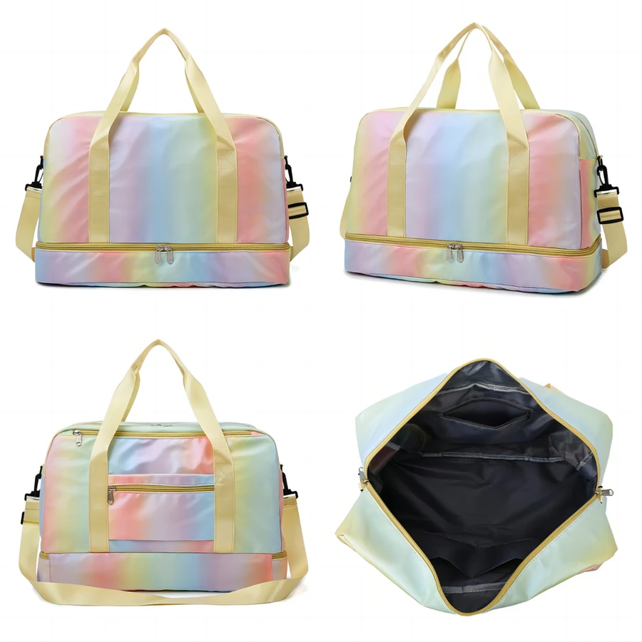Rainbow Gym Duffel with Yoga-Mat Carry & Shoe Storage Yellow color SKU reference