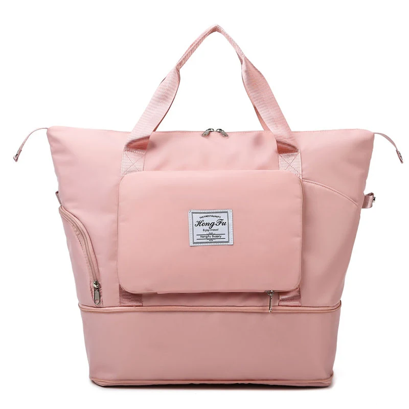 Expandable Weekender Duffel with Shoe Compartment Light Pink color SKU reference