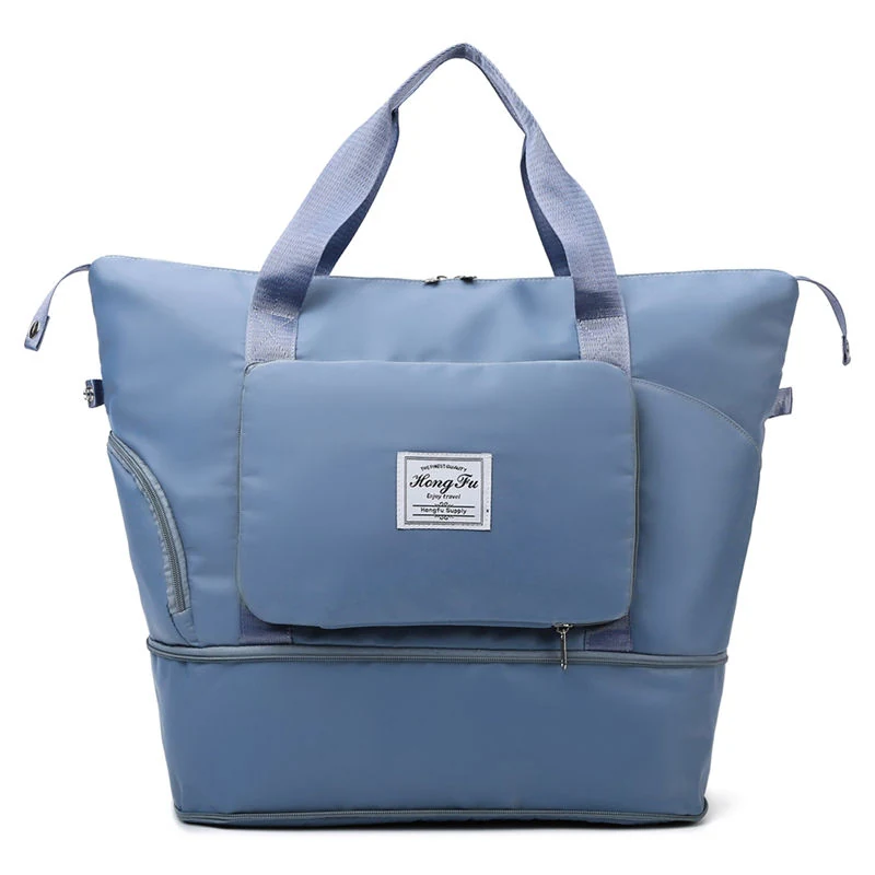 Expandable Weekender Duffel with Shoe Compartment Light Blue color SKU reference
