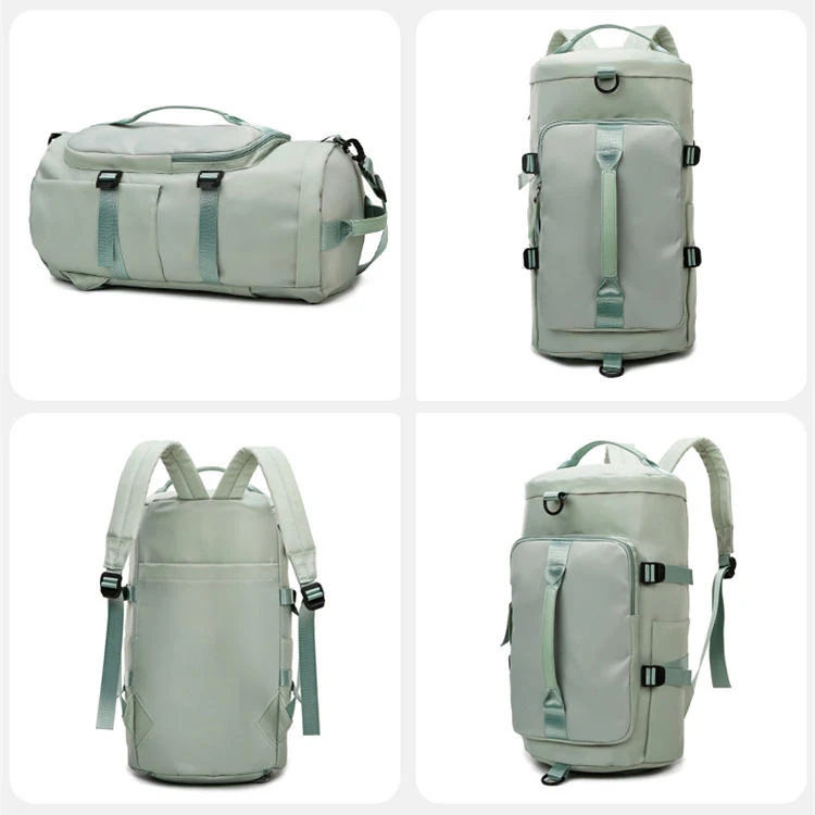 3-in-1 Polyester Travel Backpack with Yoga Mat Storage Light Green color SKU reference