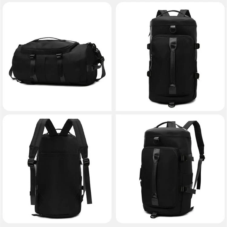 3-in-1 Polyester Travel Backpack with Yoga Mat Storage Black color SKU reference