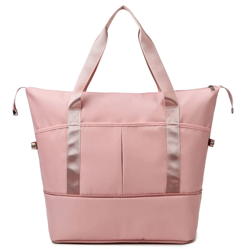 Expandable Oxford Weekender with Wet/Dry Storage Light Pink color SKU reference