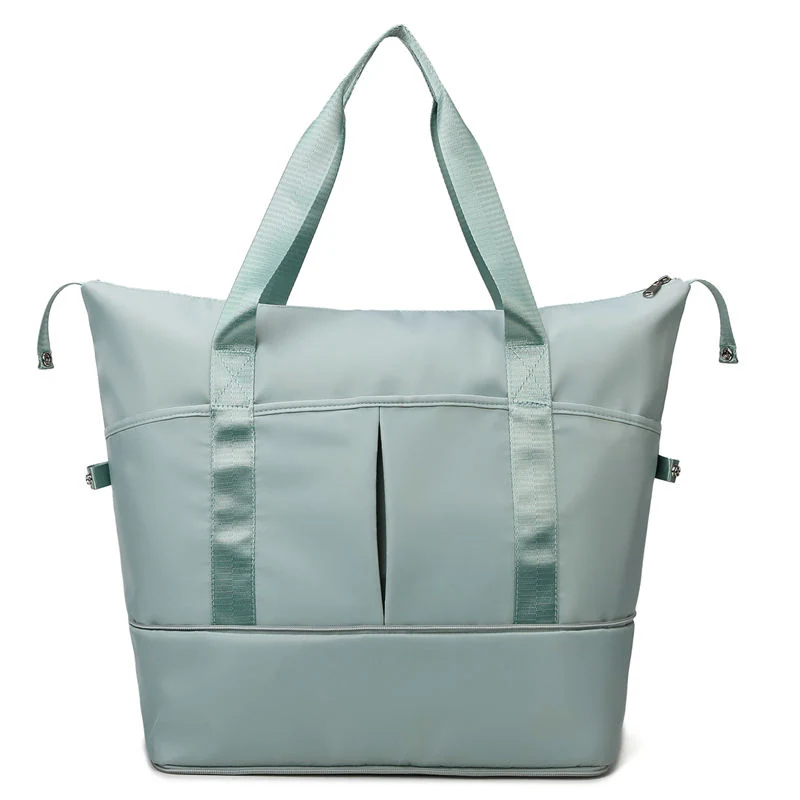 Expandable Oxford Weekender with Wet/Dry Storage Light Green color SKU reference
