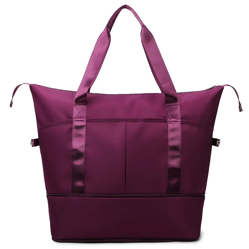 Expandable Oxford Weekender with Wet/Dry Storage Purple color SKU reference