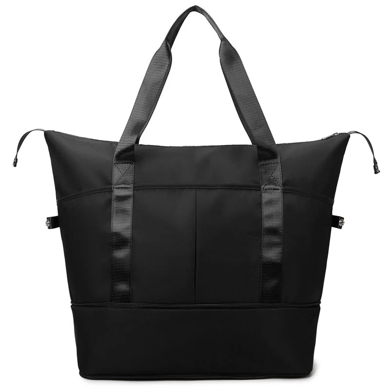 Expandable Oxford Weekender with Wet/Dry Storage Black color SKU reference