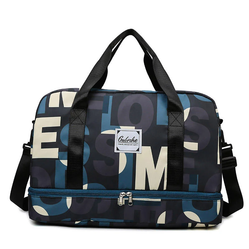 Color-Block Nylon Weekender with Shoe Compartment Green color SKU reference
