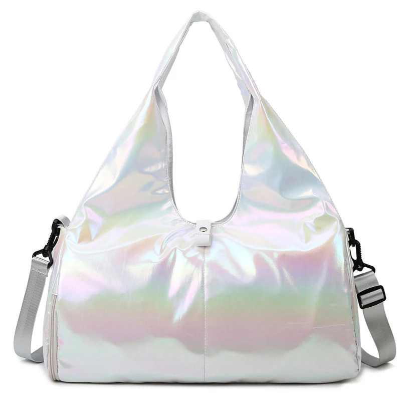 Holographic Yoga-Mat Travel Duffel with Side Pockets White color SKU reference