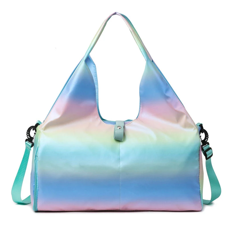 Holographic Yoga-Mat Travel Duffel with Side Pockets Rainbow 3 color SKU reference