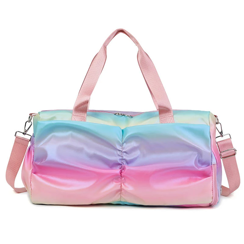 Rainbow Holographic Puffer Weekender with Side Pockets Rainbow 1 color SKU reference