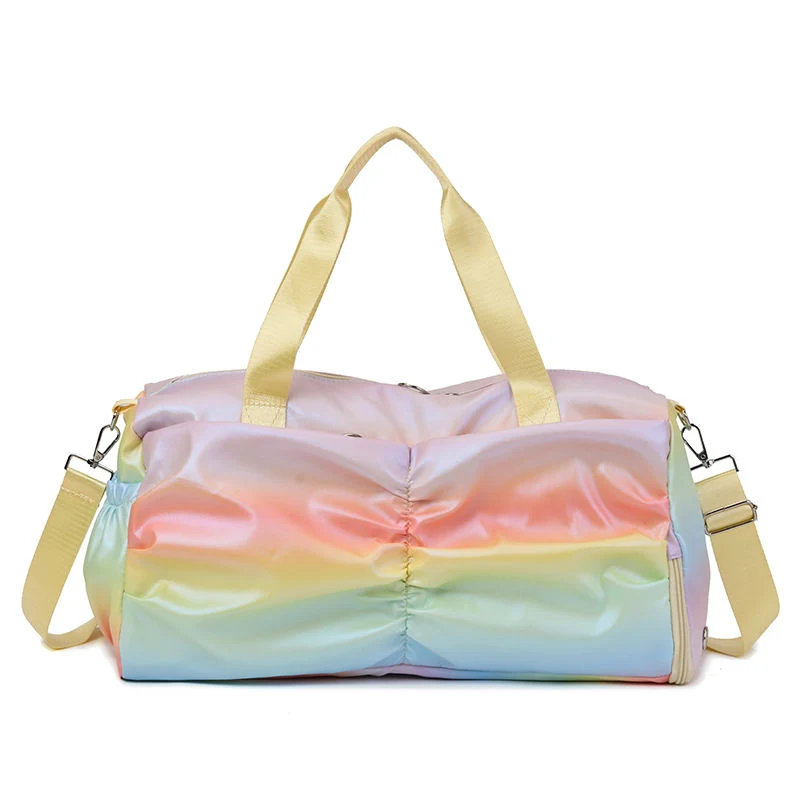 Rainbow Holographic Puffer Weekender with Side Pockets Rainbow 2 color SKU reference