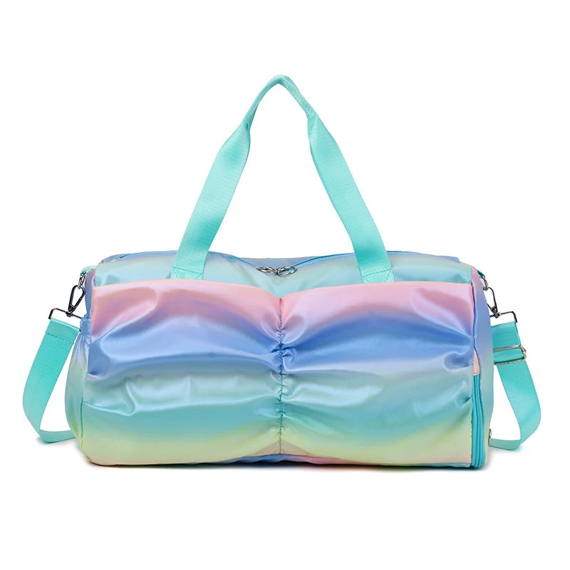 Rainbow Holographic Puffer Weekender with Side Pockets Rainbow 3 color SKU reference