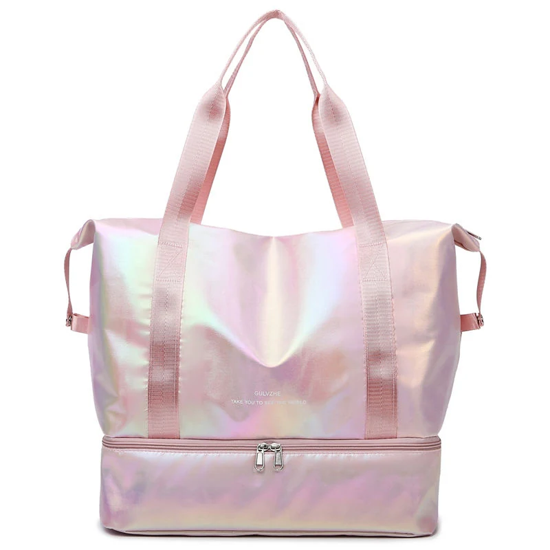 Pearlescent Oxford Weekender with Shoe Compartment Pink color SKU reference