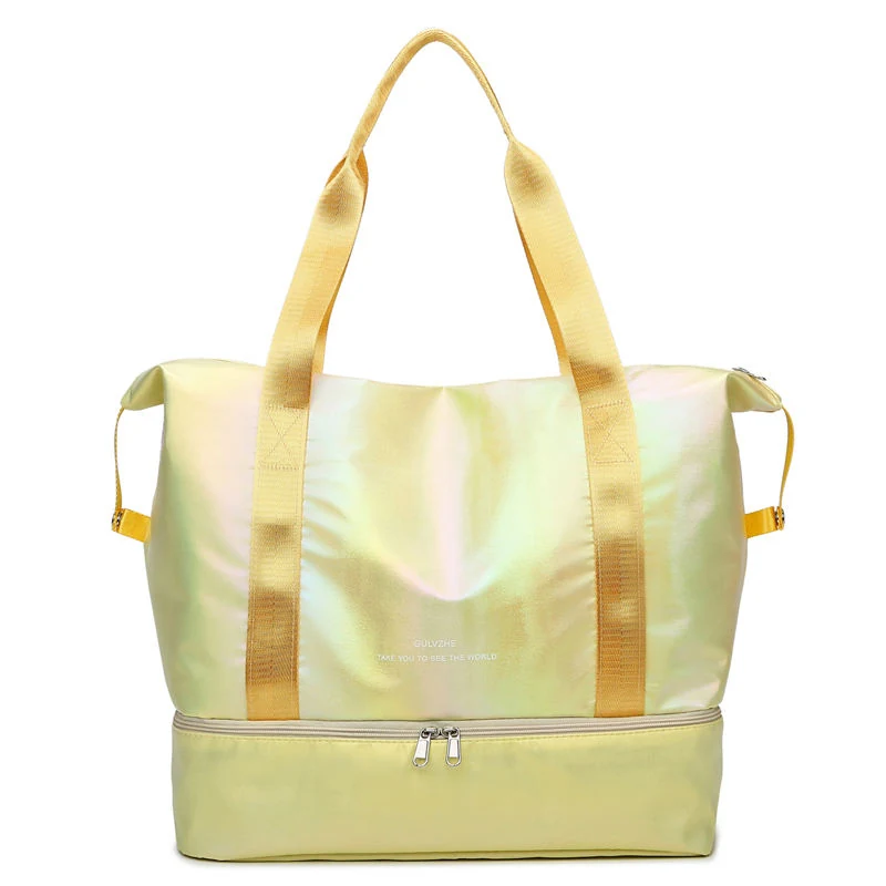 Pearlescent Oxford Weekender with Shoe Compartment Yellow color SKU reference