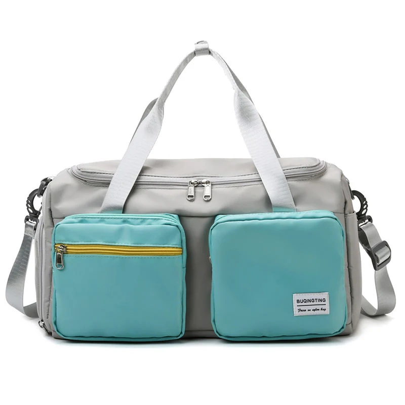 Custom Oxford Travel Duffel with Wet/Dry Pocket Light Green color SKU reference