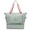 Foldable Oxford Travel Duffel with Shoe Compartment Green color SKU reference