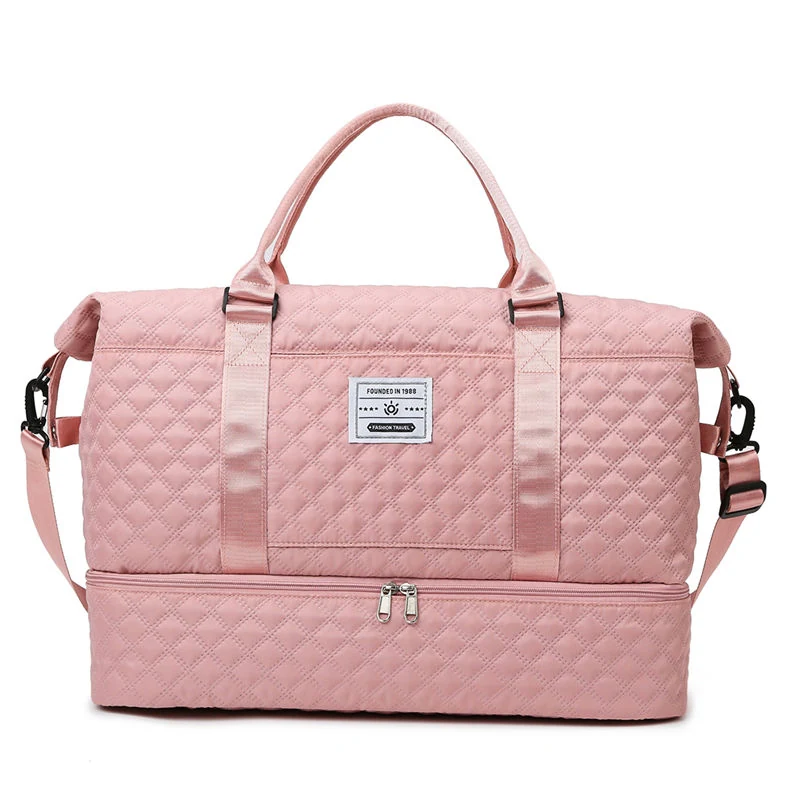 Custom Oxford Duffel with Shoe and Wet/Dry Storage Pink color SKU reference