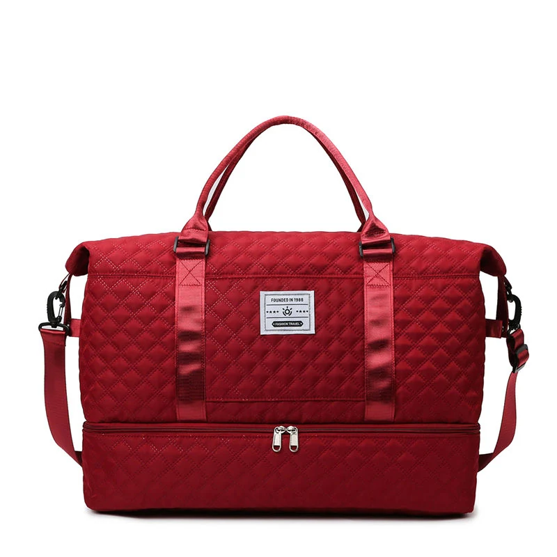 Custom Oxford Duffel with Shoe and Wet/Dry Storage Burgundy color SKU reference