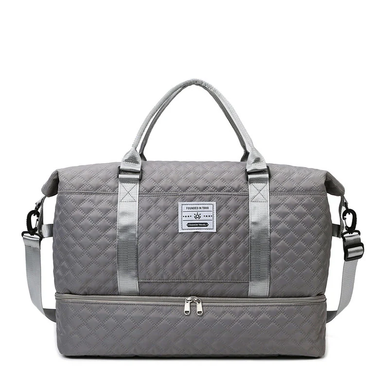 Custom Oxford Duffel with Shoe and Wet/Dry Storage Gray color SKU reference