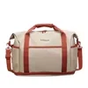 Expandable Polyester Travel Duffel with Magnetic Snap Khaki color SKU reference