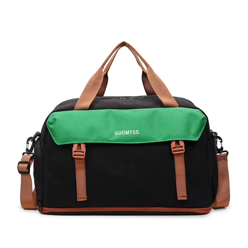 Expandable Gym Duffel with Shoe Storage & Trolley Sleeve Black color SKU reference