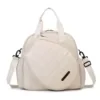 22 L Quilted Racket Sports Tote with Adjustable Strap White color SKU reference