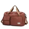 Oxford Travel Duffel with Front Pocket and Shoe Compartment Khaki color SKU reference