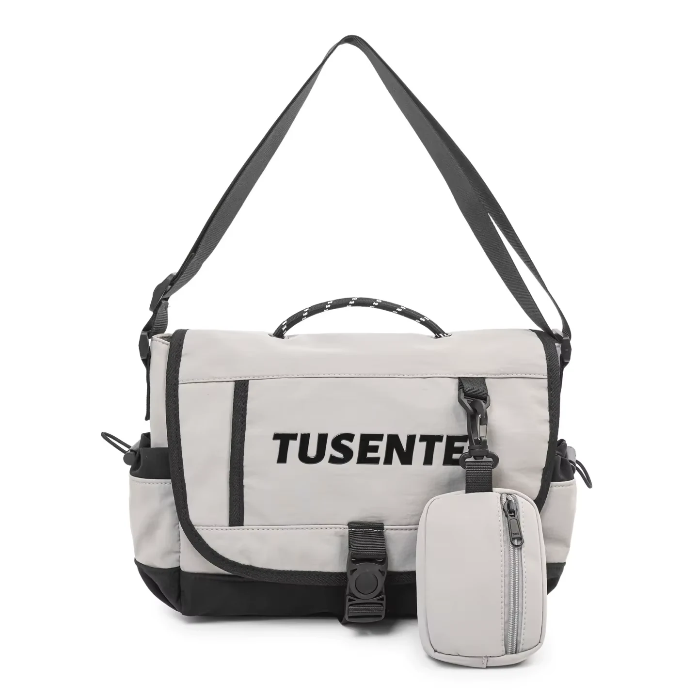 5L Nylon Messenger Bag with Laptop & Crossbody Carry Gray color SKU reference