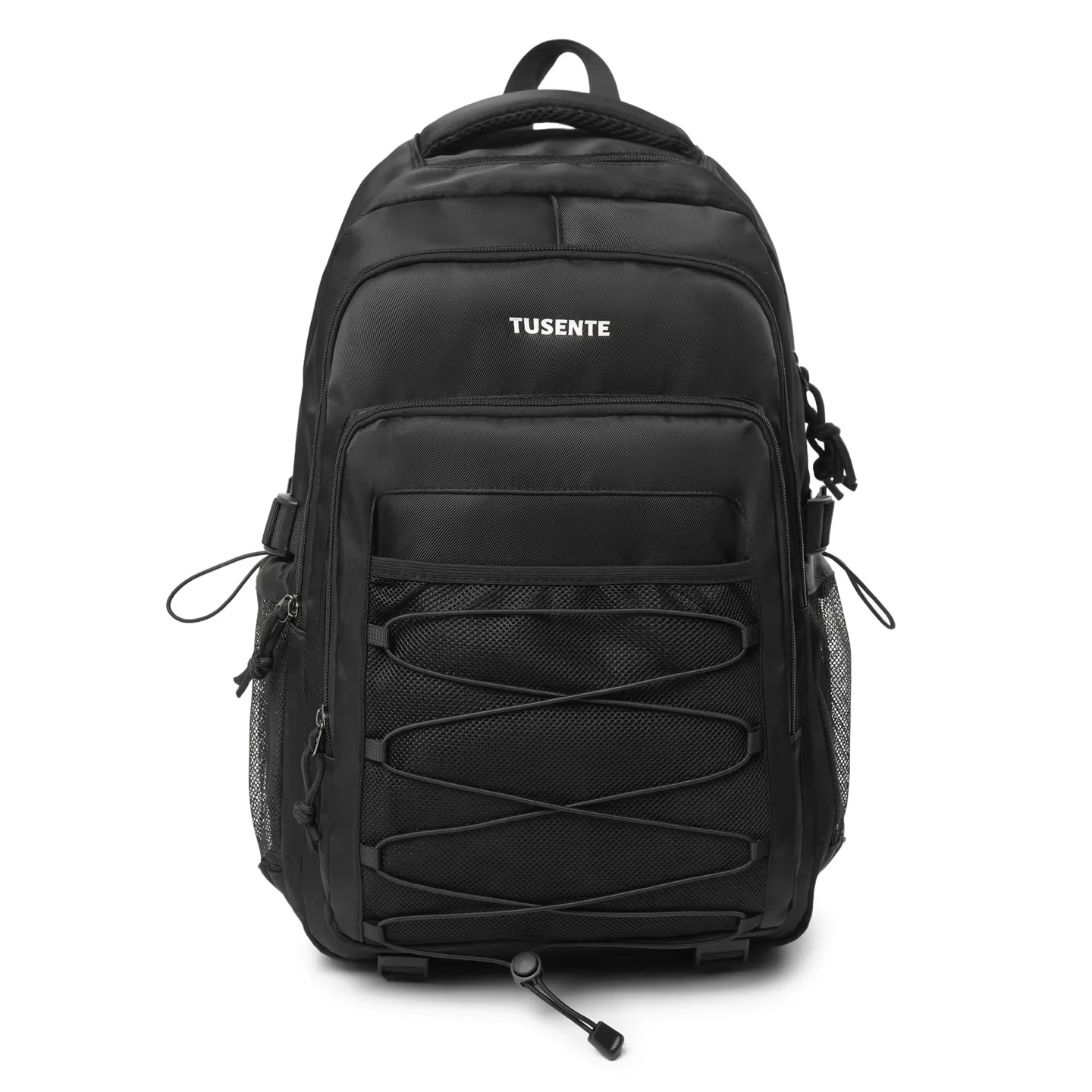 27L Sports Backpack with Front Bungee & Trolley Strap Black color SKU reference