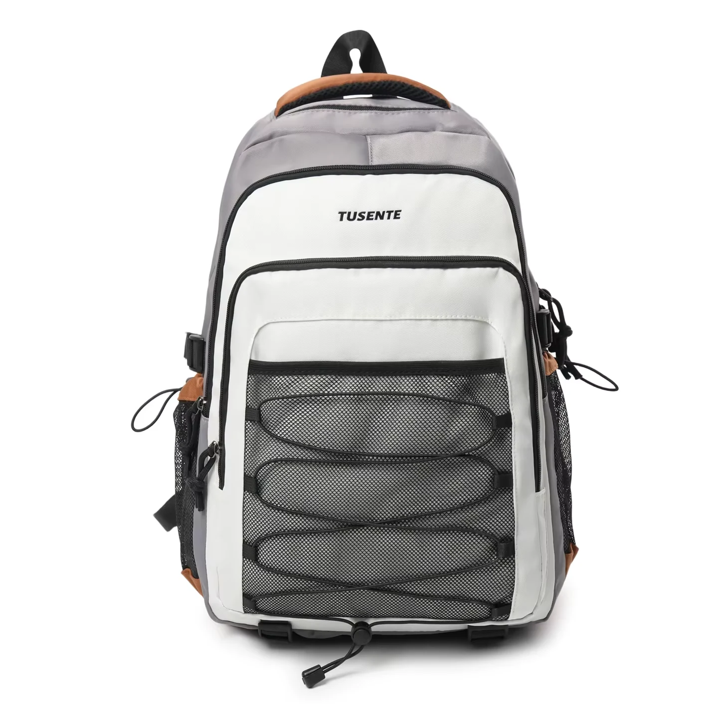27L Sports Backpack with Front Bungee & Trolley Strap White and Gray color SKU reference
