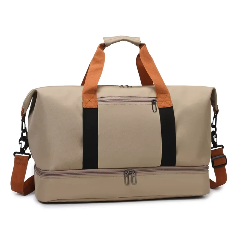 32L Yoga & Travel Duffel Tote with Shoe & Wet/Dry Storage Khaki color SKU reference