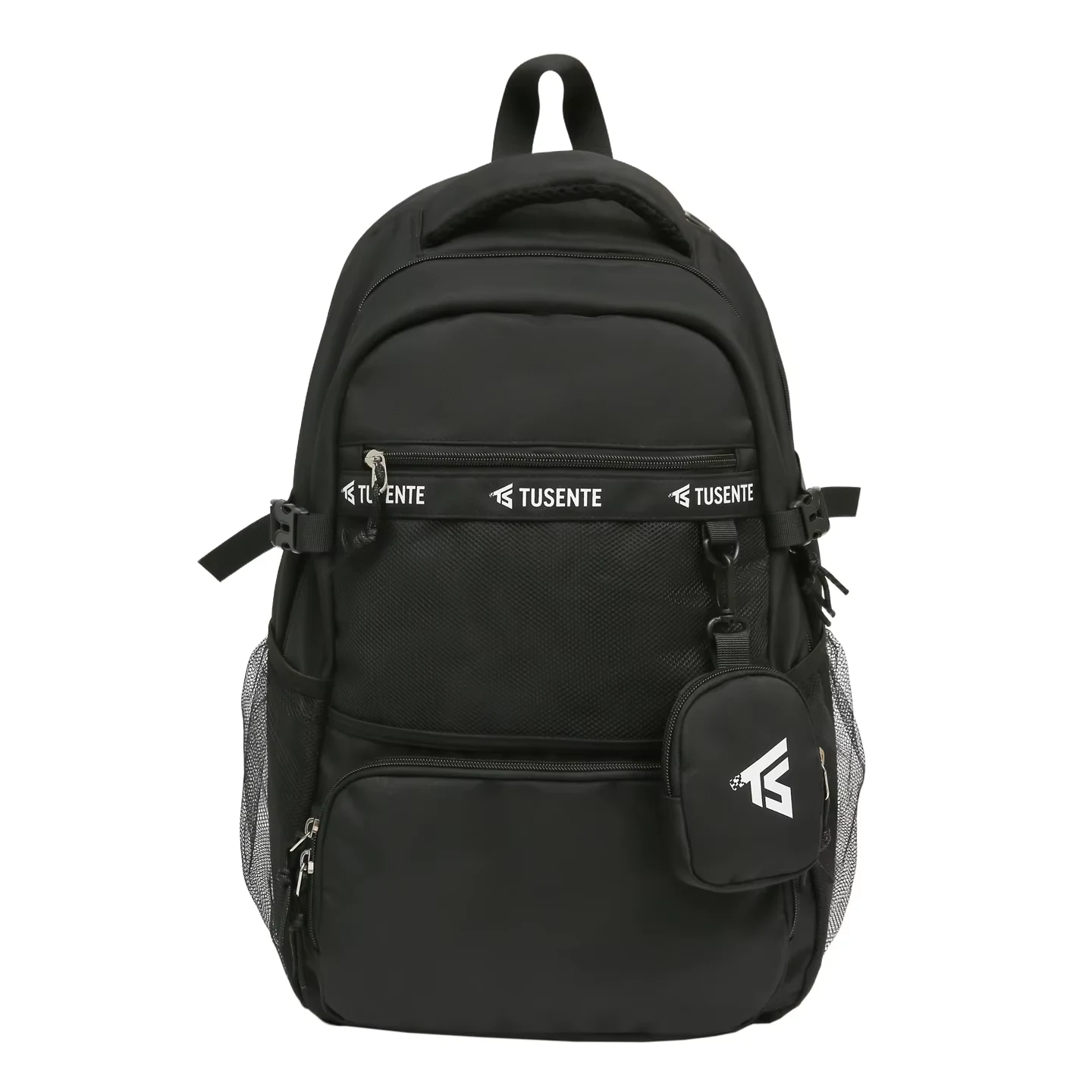 36L Nylon Sports Backpack with Shoe Compartment & Wallet Black color SKU reference