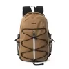 Nylon Outdoor Backpack with Reflective Strip and Bottom Strap Brown color SKU reference