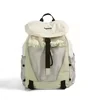 Nylon Drawstring Travel Backpack with Buckle Detail White color SKU reference