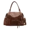 12L PU Multi-Pocket Shoulder and Crossbody Bag Brown color SKU reference