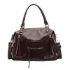 12L PU Multi-Pocket Shoulder and Crossbody Bag Coffee brown color SKU reference