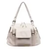 13L PU Shoulder Bag with Adjustable Strap and Back Pocket White color SKU reference