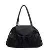 15L PU Shoulder Tote with Zip Closure Black color SKU reference