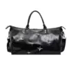 Star-Pendant PU Travel Tote with Adjustable Strap Black color SKU reference