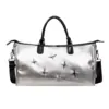 Star-Pendant PU Travel Tote with Adjustable Strap Silver color SKU reference