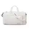 PU Weekender Duffel with Separate Shoe Compartment White color SKU reference