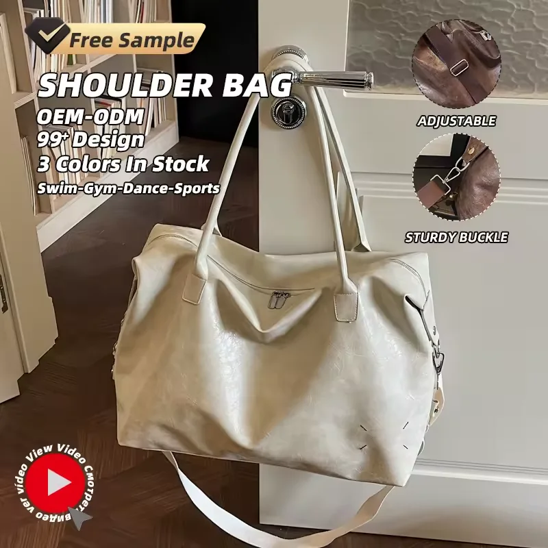 PU Shoulder Duffel with Decorative Stud Detail product reference image