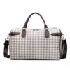 Expandable PU Weekender with Separate Shoe Compartment White color SKU reference
