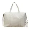 PU Travel Tote with Metal-Buckle Detail White color SKU reference